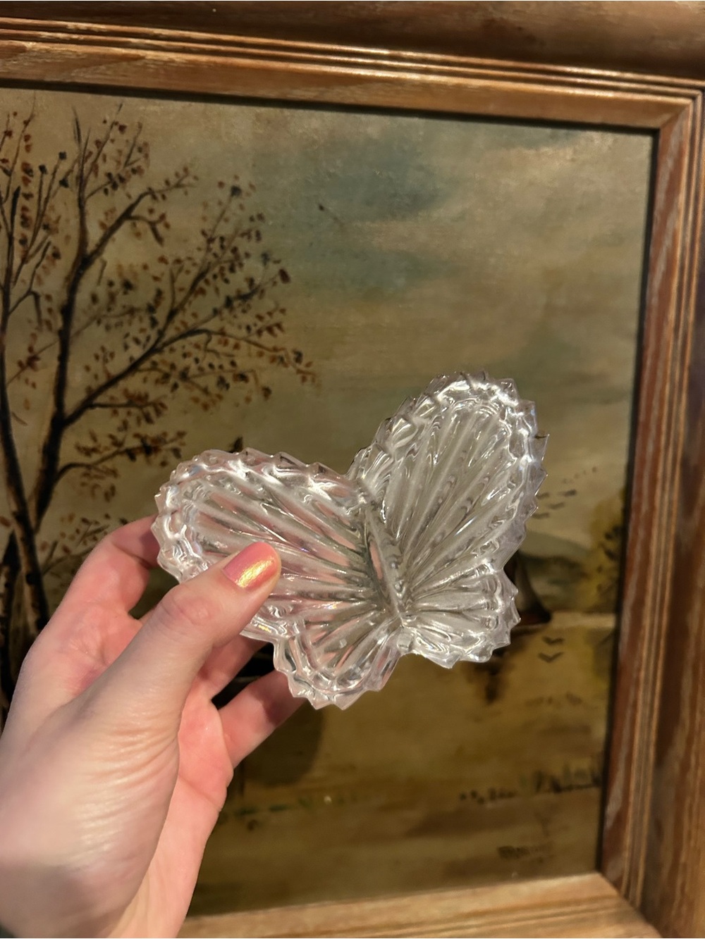 Clear Glass Butterfly Trinket Dish